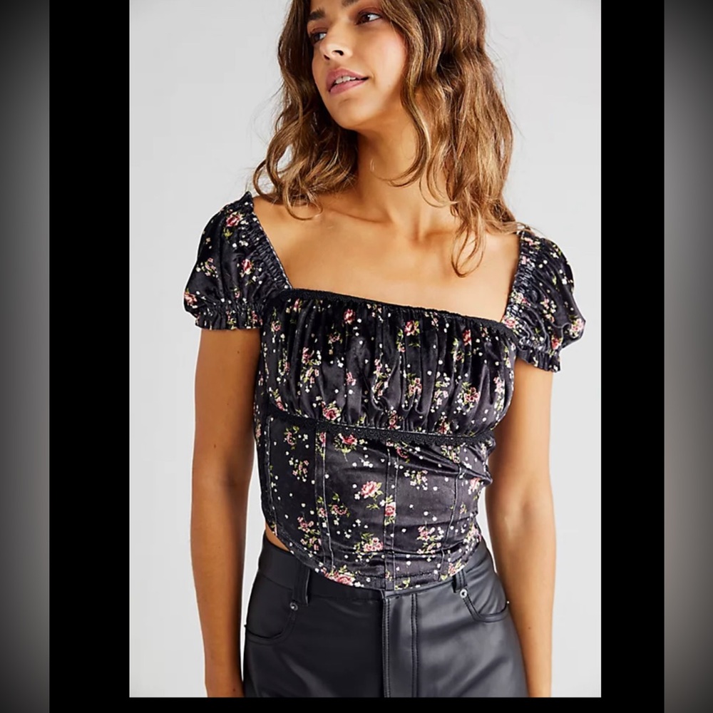 Free People Louise Velvet top